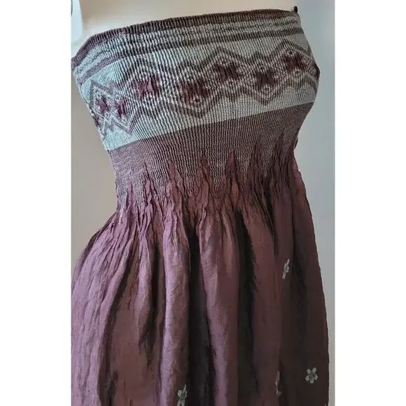 Lapis Anthropologie Womans Purple/Gray Strapless Dress One Size Bustles - Picture 2 of 9